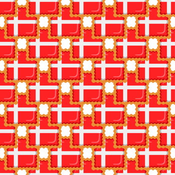 Pattern cookie with flag country Denmark in tasty biscuit png