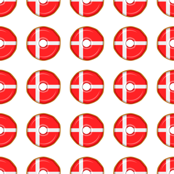 Pattern cookie with flag country Denmark in tasty biscuit png