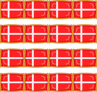Pattern cookie with flag country Denmark in tasty biscuit png