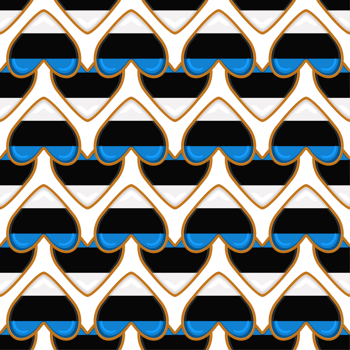 Pattern cookie with flag country Estonia in tasty biscuit png