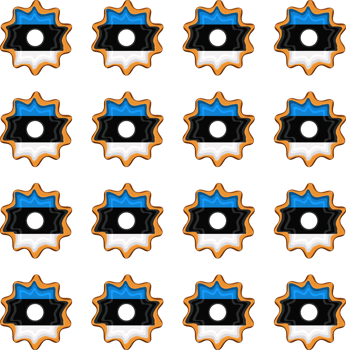 Pattern cookie with flag country Estonia in tasty biscuit png
