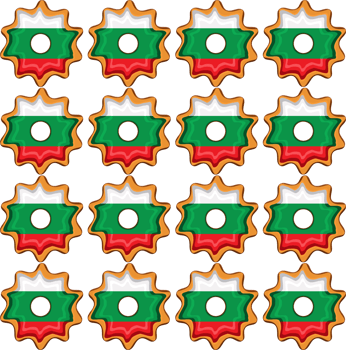 Pattern cookie with flag country Bulgaria in tasty biscuit png