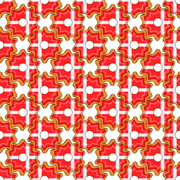 Pattern cookie with flag country Denmark in tasty biscuit png