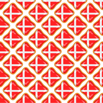 Pattern cookie with flag country Denmark in tasty biscuit png