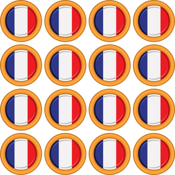 Pattern cookie with flag country France in tasty biscuit png