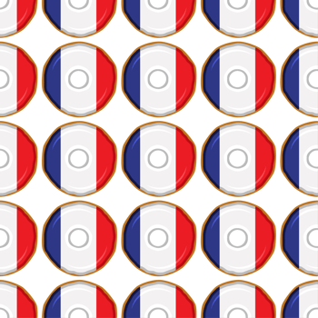 Pattern cookie with flag country France in tasty biscuit png
