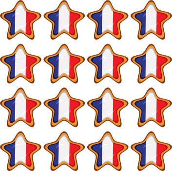 Pattern cookie with flag country France in tasty biscuit png