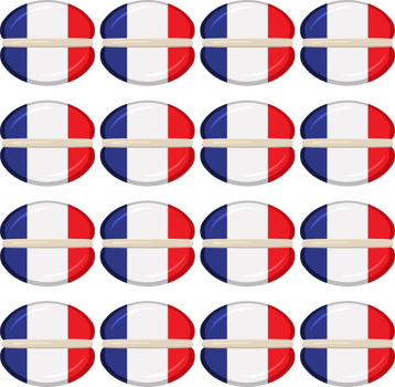 Pattern cookie with flag country France in tasty biscuit png