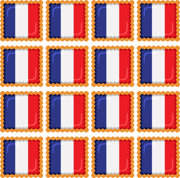 Pattern cookie with flag country France in tasty biscuit png