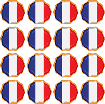 Pattern cookie with flag country France in tasty biscuit png