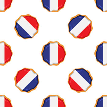 Pattern cookie with flag country France in tasty biscuit png