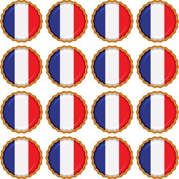 Pattern cookie with flag country France in tasty biscuit png