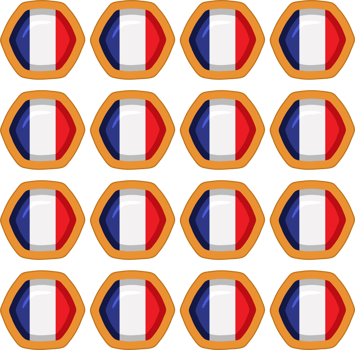 Pattern cookie with flag country France in tasty biscuit png