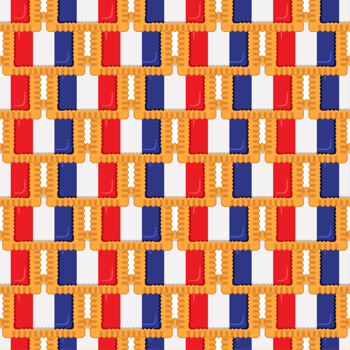 Pattern cookie with flag country France in tasty biscuit png