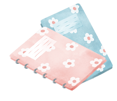 cute sweet school text book back to school watercolour illustration png