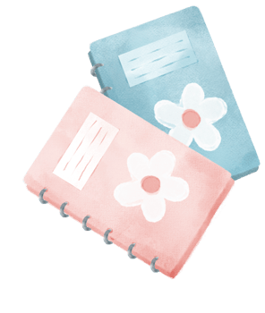 cute sweet school text book back to school watercolour illustration png