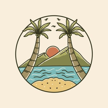 Vector Illustration of Summer Beach Vintage Logo