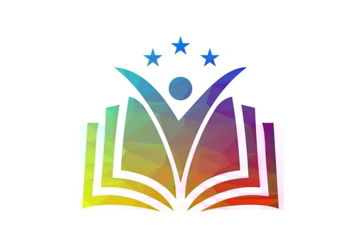 Low Poly and Education logo design, Vector design template