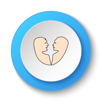 Round button for web icon, Romantic, drama, comedy. Button banner round, badge interface for application illustration on white background vector