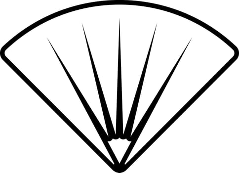 Woman fan, theater. Illustration vector icon on white background