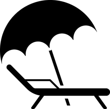 Beach chair and umbrella icon. Relax icon. Beach chair icon. Vector icon