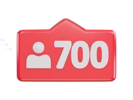 700 social media follower icon 3d rendering vector illustration