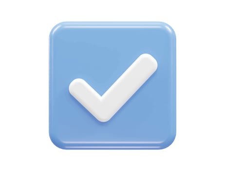 Verified icon 3d illustration vector