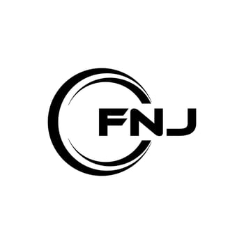 FNJ letter logo design in illustration. Vector logo, calligraphy designs for logo, Poster, Invitation, etc.