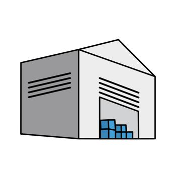 Industrial building factory isometric. cartoon style png
