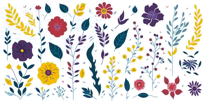 Floral Elements. A Vector Collection for Weddings and Mother's Day