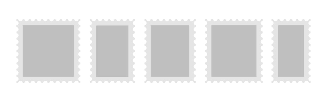 Set of various size of Postage stamp vector