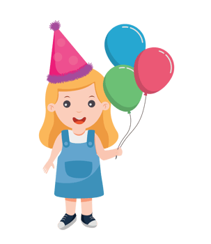 children celebrating a birthday party png