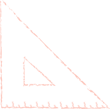 Pink set square chalk line art png