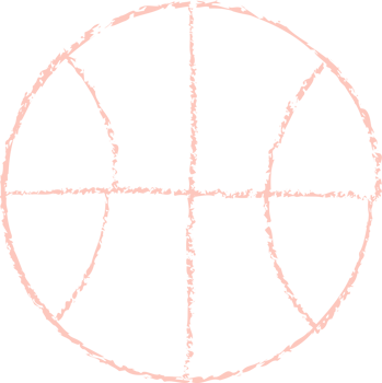 Pink basketball chalk line art png