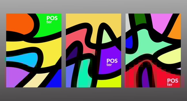 Vector colorful abstract fluid poster and banner template