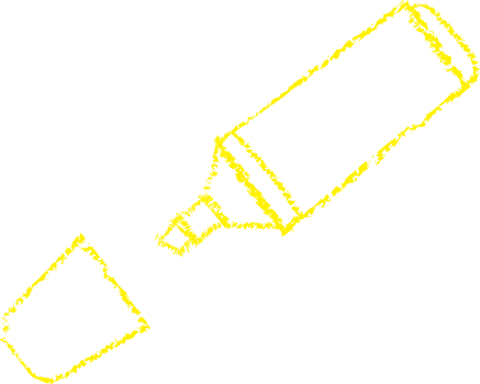 Yellow marker chalk line art png