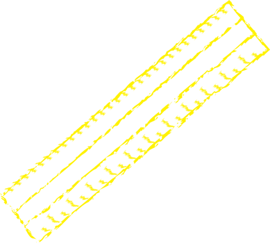 Yellow ruler chalk line art png