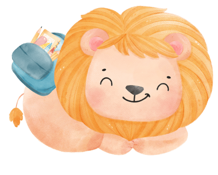 cute watercolour baby lion animal kid reading book, back to school cartoon character illustration png