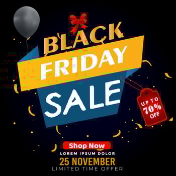 Black Friday Super Sale banner. Realistic 3d design stage podium. black Friday poster background, Open black gift box full of decorative, Golden text lettering, black discount label design. vector