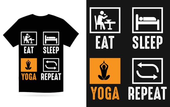 Eat Yoga Sleep Repeat - Yoga T Shirt Design Vector Template