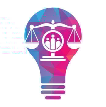 Justice people logo design vector. Law firm and people logo icon template design. vector