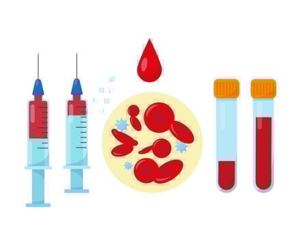 Blood test or analysis elements. Vector illustration.