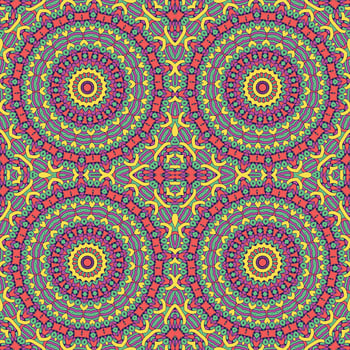 A seamless pattern with a colorful mandala. vector