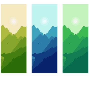 A set of mountain landscape background vector illustrations