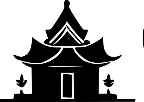 black temple icon vector