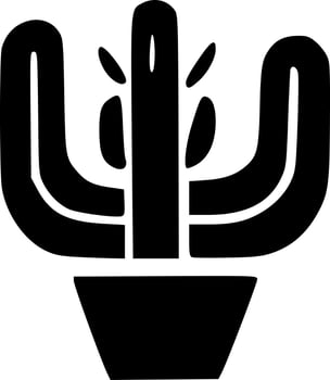 black and white of cactus icon vector