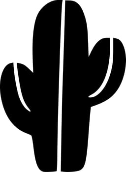 black and white of cactus icon vector