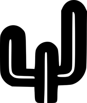black and white of cactus icon vector