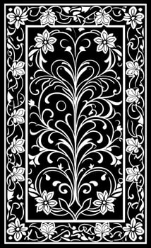 black and white of flower background vector