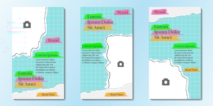 Social Media Story Templates and Copy Space Vector Illustration. Blank photo website Advertising Background